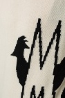 Moncler cream Logo-embroidered sweater