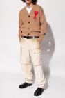 Ami Alexandre Mattiussi beige Logo-embroidered cardigan