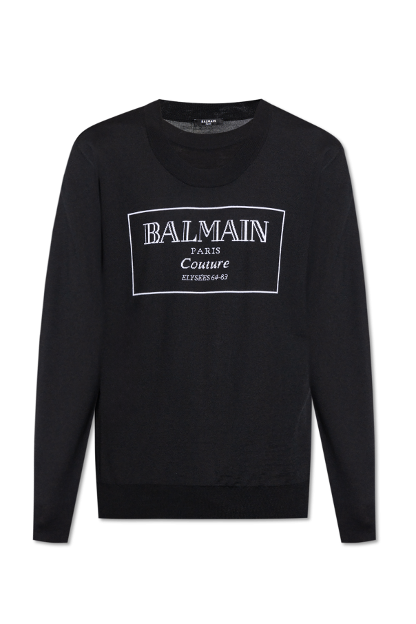 Balmain Wełniany sweter z logo