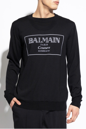 Balmain Wełniany sweter z logo