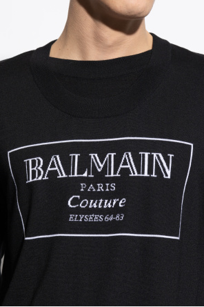 Balmain Wełniany sweter z logo