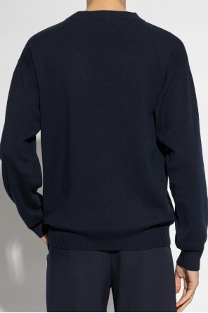 Emporio Armani Jumper with logo and velvet finish