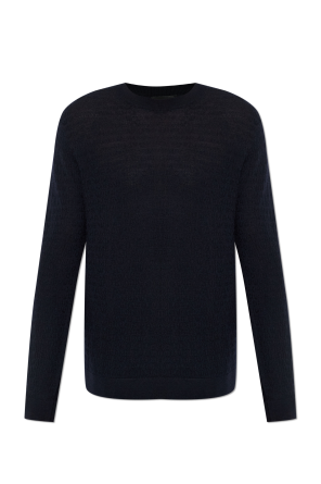 Wool sweater with a crew neck