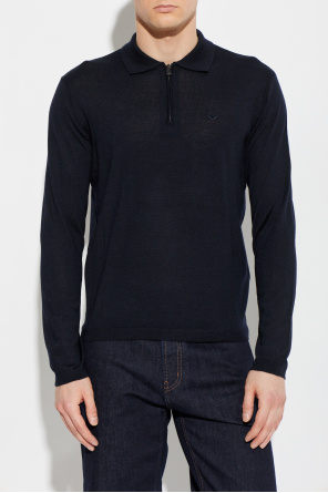 Emporio Armani Polo de lana con logo bordado
