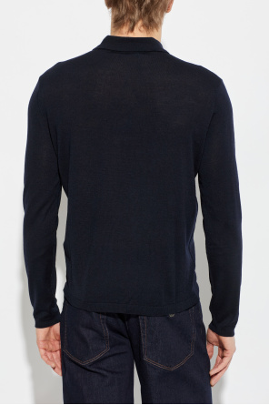 Emporio Armani Polo de lana con logo bordado