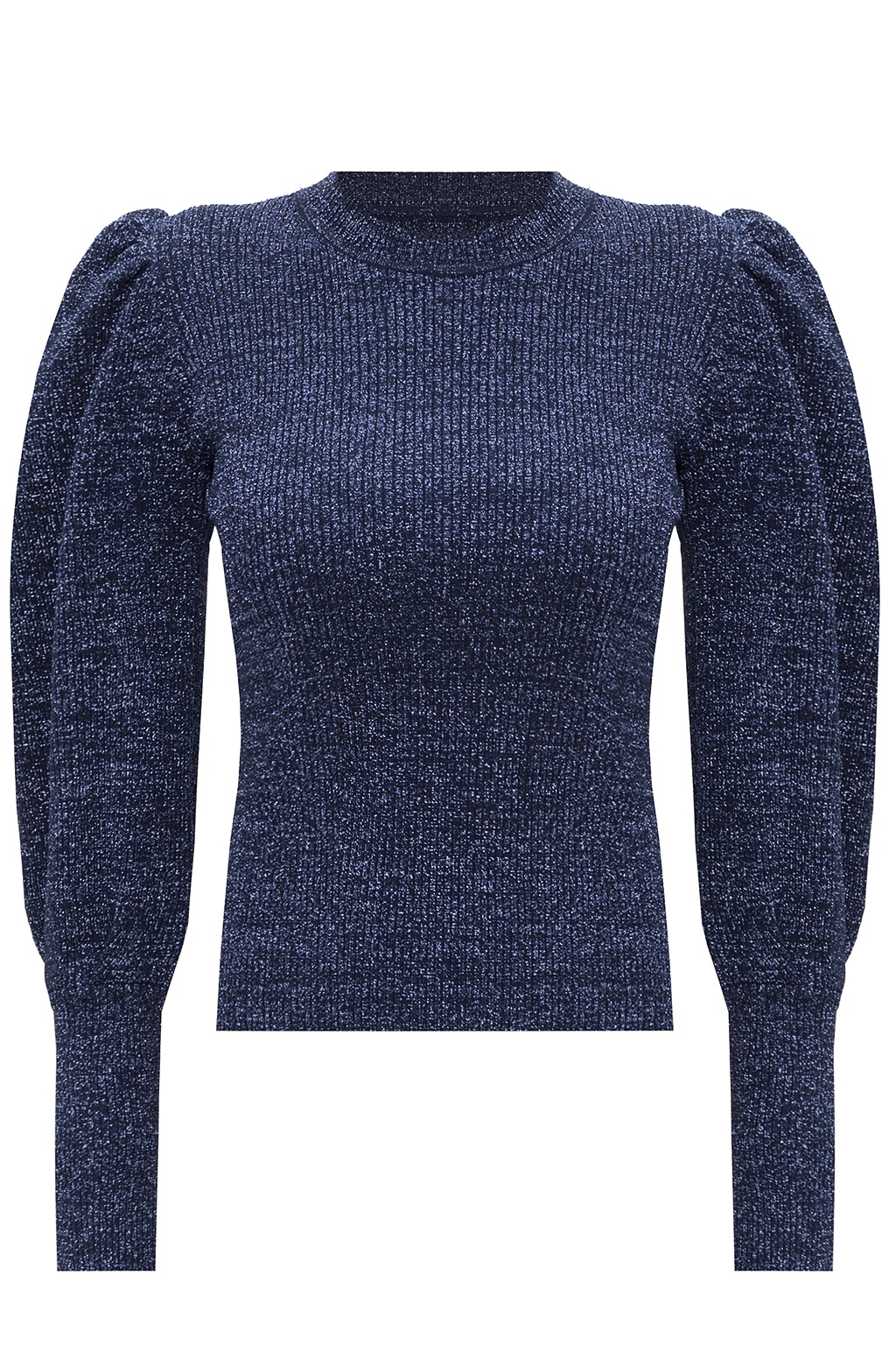 navy puff sleeve sweater