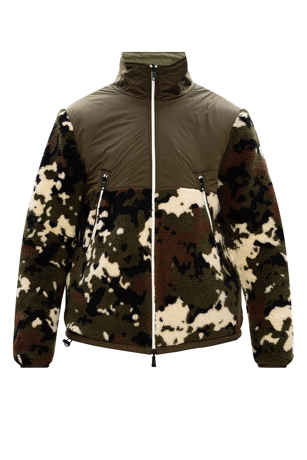 Green Reversible camouflage-print fleece jacket, Moncler
