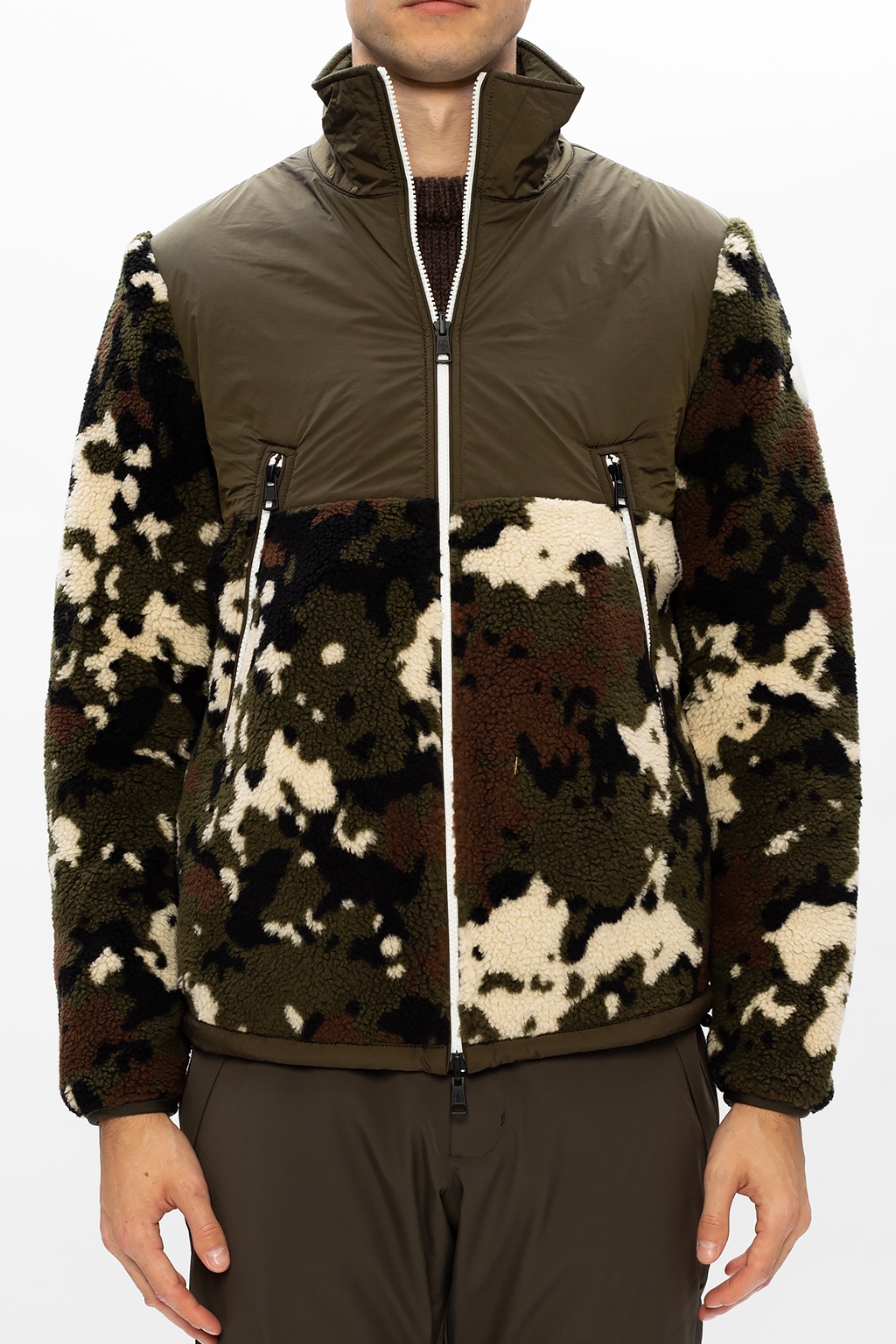 Green Reversible camouflage-print fleece jacket, Moncler