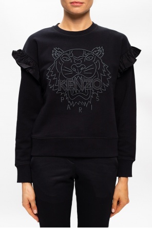 Kenzo logo-print mesh hoodie