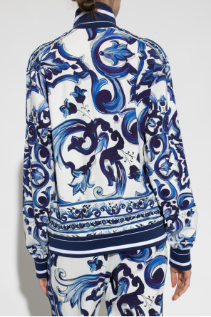 Шовкова блуза dolce ragazza Patterned sweatshirt with standing collar