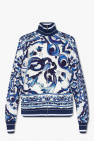 Dolce & Gabbana BLUE Patterned sweatshirt with standing collar