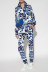 Dolce & Gabbana BLUE Patterned sweatshirt with standing collar