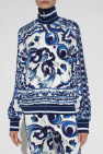 Dolce & Gabbana BLUE Patterned sweatshirt with standing collar