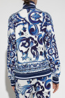 Dolce & Gabbana BLUE Patterned sweatshirt with standing collar