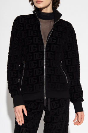 Dolce black & Gabbana Monogrammed velvet sweatshirt