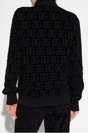Dolce black & Gabbana Monogrammed velvet sweatshirt