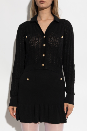Alessandra Rich Kardigan o dekoracyjnym splocie