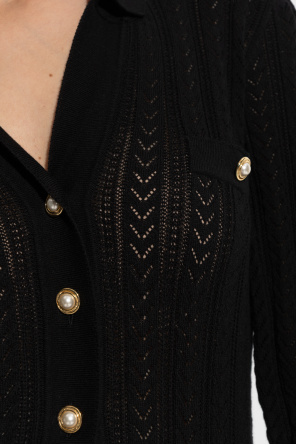 Alessandra Rich Kardigan o dekoracyjnym splocie