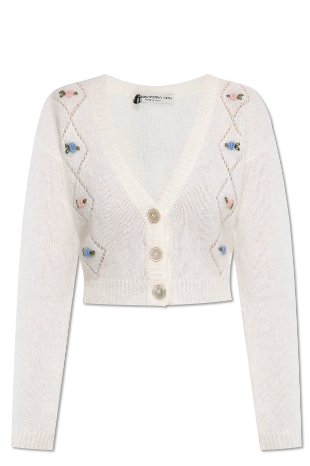 Cardigan with floral motif od Alessandra Rich
