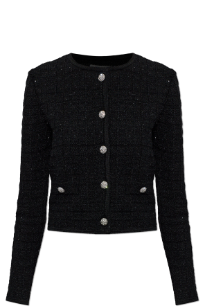 Cardigan with shimmering appliqués