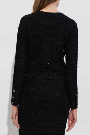 Alessandra Rich Kardigan z połyskującymi aplikacjami