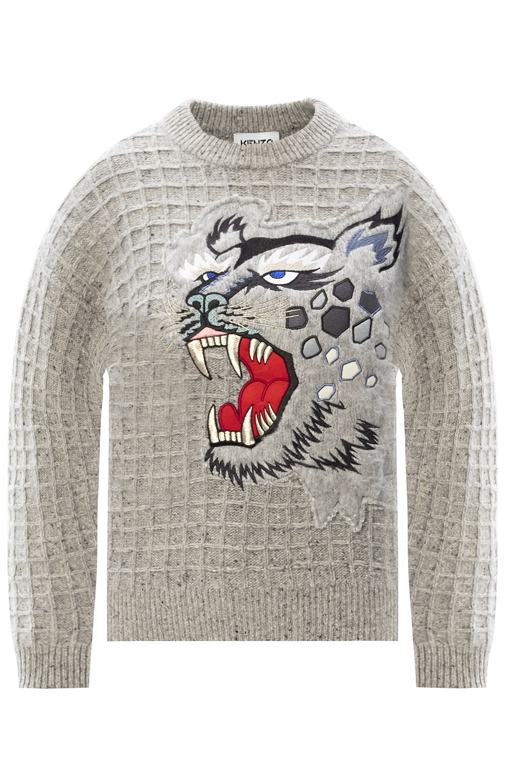 Kenzo Grey Kansai Yamamoto Edition Wool Embroidered Sweater