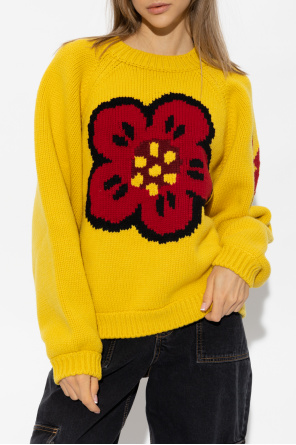 Kenzo Sweater wrap-front with floral motif