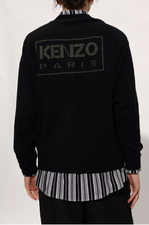 Kenzo T-shirt à manches longues et col rond en jersey de coton de