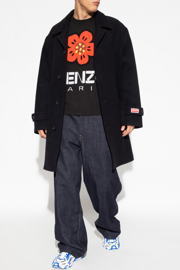 Kenzo Wełniany sweter z logo