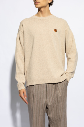 Kenzo Wełniany sweter z naszywką