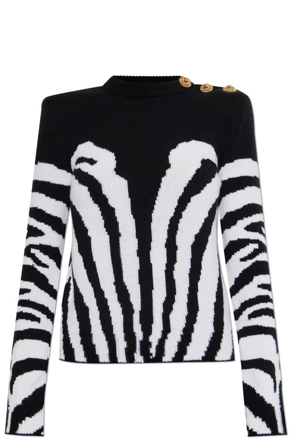 Sweater with decorative buttons on the shoulder od Balmain