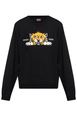 Sweater with a colorfully embroidered logo