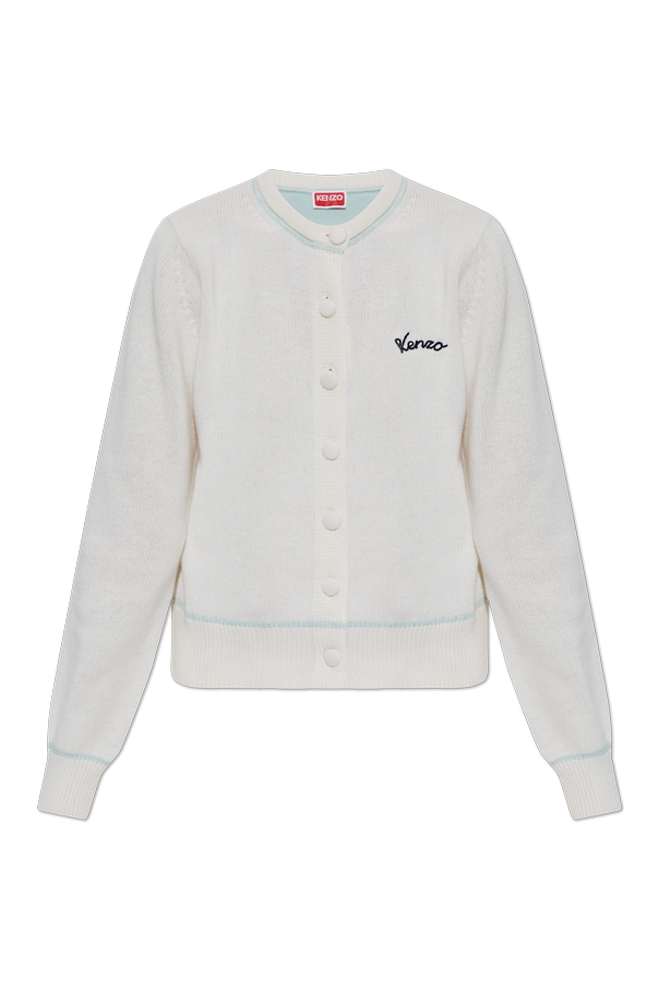 Wool cardigan with embroidered logo od Kenzo