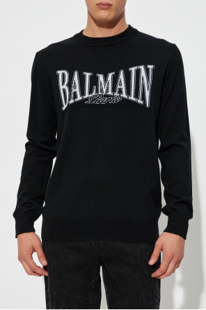 Balmain Wollpullover mit Rundhalsausschnitt