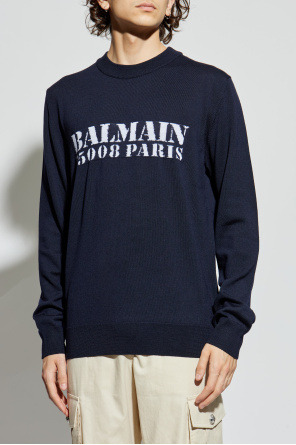 Balmain Suéter de lana con logo