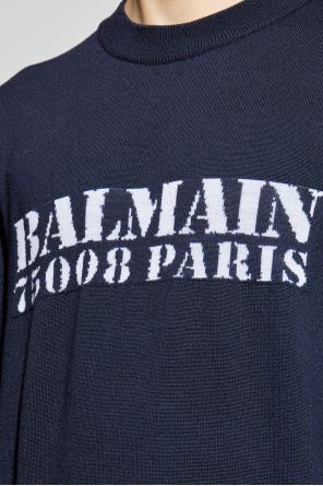 Balmain Suéter de lana con logo