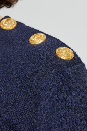 Balmain Sweater with snap fastening on the shoulder