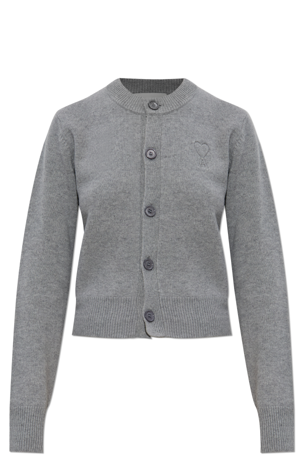 Cardigan with embroidered logo od Ami Alexandre Mattiussi