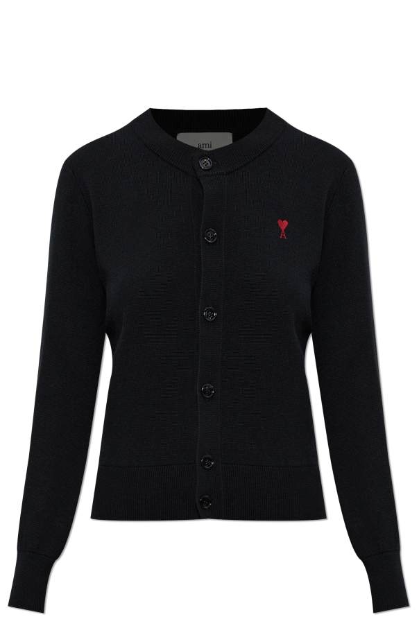 Cardigan with embroidered logo od Ami Alexandre Mattiussi