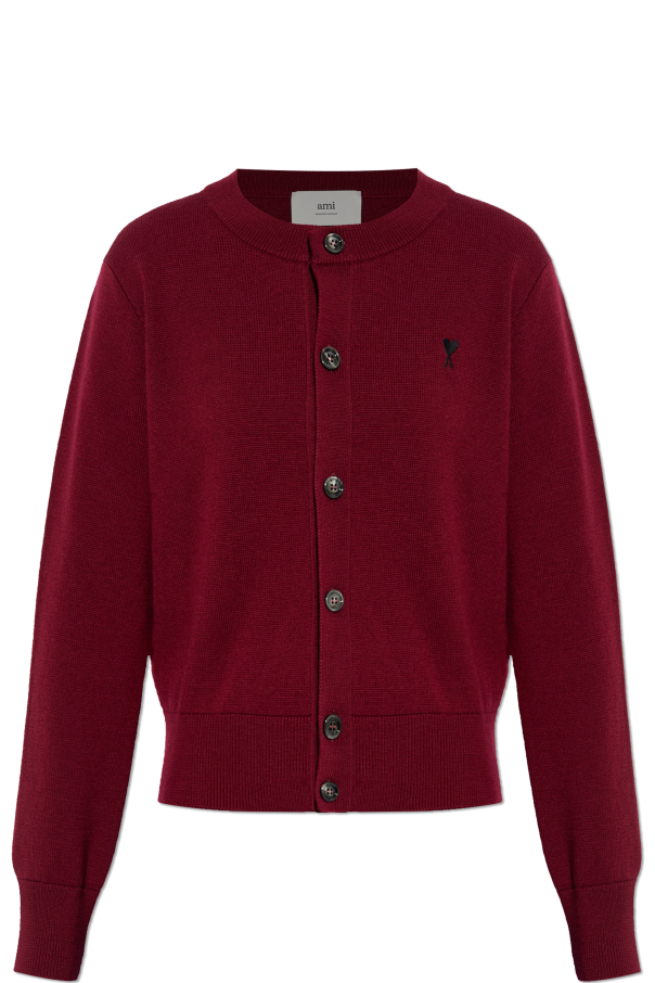 Wool cardigan with logo od Ami Alexandre Mattiussi