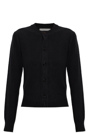 Cashmere cardigan with embroidered logo