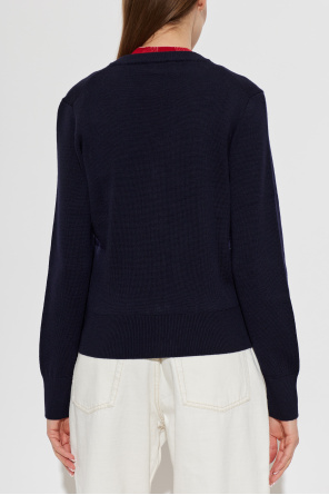 Ami Alexandre Mattiussi Wool cardigan with embroidered logo