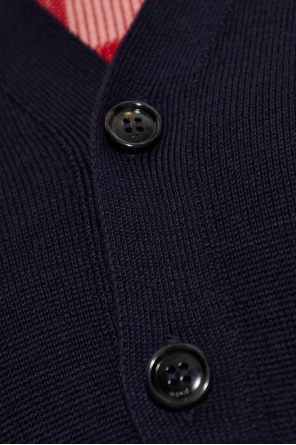 Ami Alexandre Mattiussi Wool cardigan with embroidered logo
