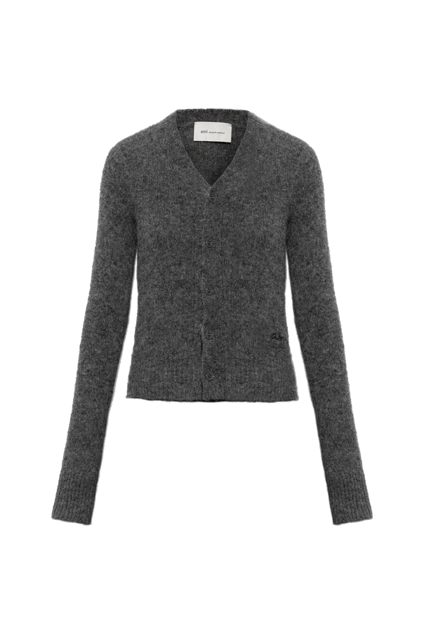 Wool cardigan with logo od Ami Alexandre Mattiussi