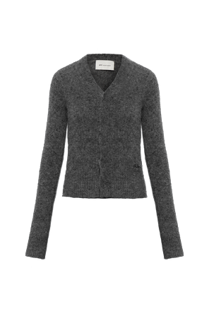 Wool cardigan with logo