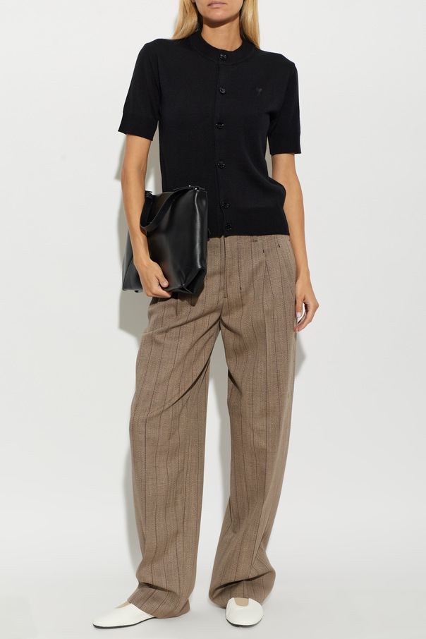 Ami Alexandre Mattiussi Wool cardigan with short sleeves