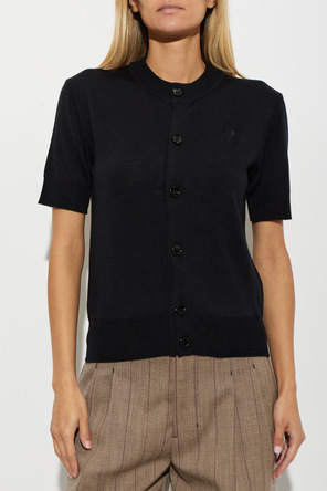 Ami Alexandre Mattiussi Wool cardigan with short sleeves