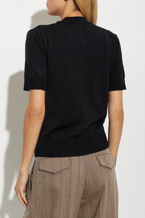 Ami Alexandre Mattiussi Wool cardigan with short sleeves