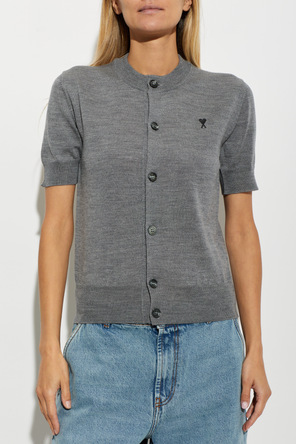 Ami Alexandre Mattiussi Wool cardigan with short sleeves