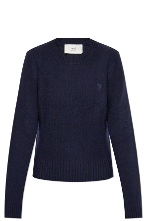 Cashmere sweater with embroidered logo